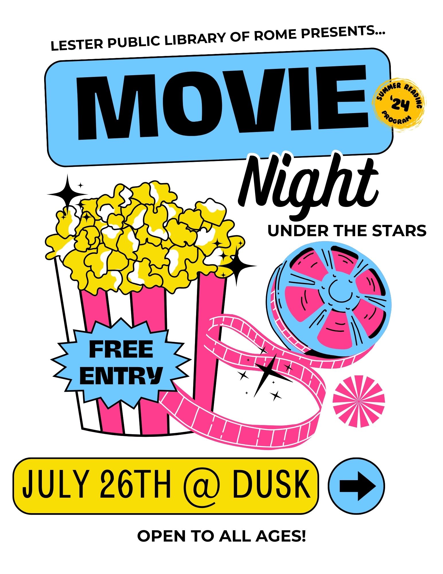 Movie Night Under The Stars July 26th at Dusk