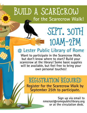 Image of a scarecrow with text describing event (same text shared in the event description section)